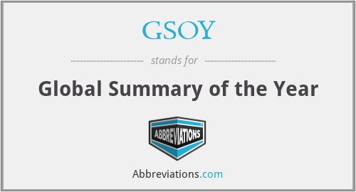 GSOY - Global Summary of the Year