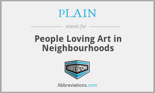 PLAIN - People Loving Art in Neighbourhoods