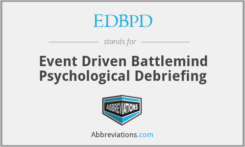 EDBPD - Event Driven Battlemind Psychological Debriefing