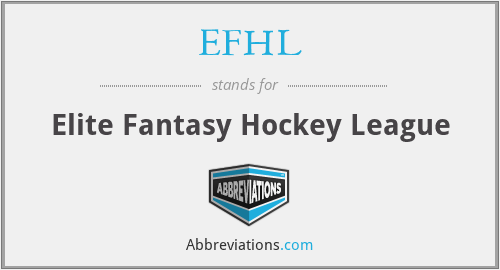 EFHL - Elite Fantasy Hockey League