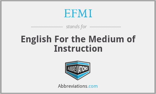 EFMI - English For the Medium of Instruction