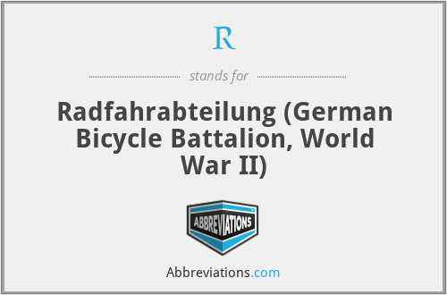 R - Radfahrabteilung (German Bicycle Battalion, World War II)
