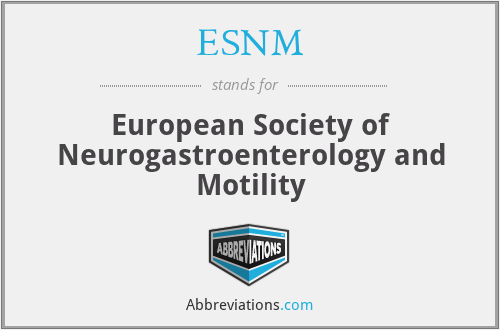 ESNM - European Society of Neurogastroenterology and Motility