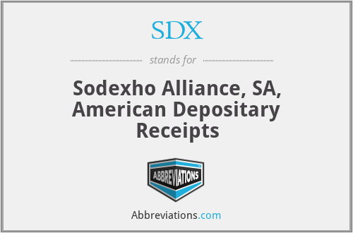 SDX - Sodexho Alliance, SA, American Depositary Receipts