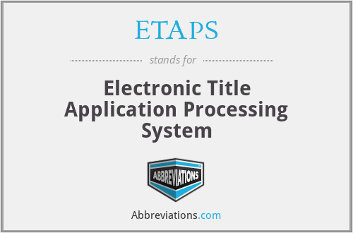 ETAPS - Electronic Title Application Processing System