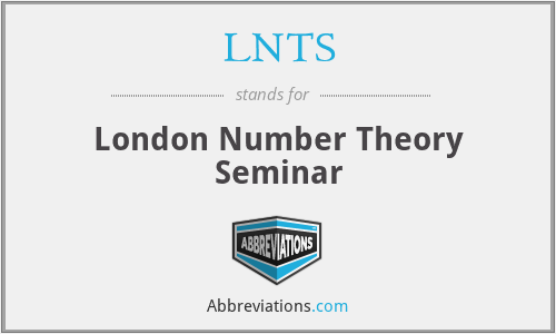 LNTS - London Number Theory Seminar