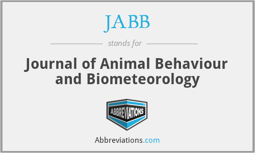 JABB - Journal of Animal Behaviour and Biometeorology