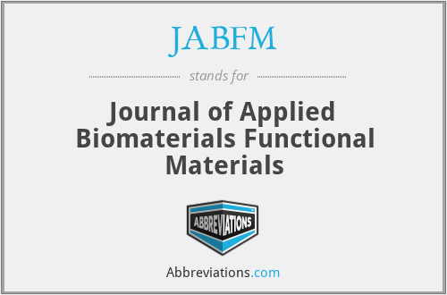 JABFM - Journal of Applied Biomaterials Functional Materials