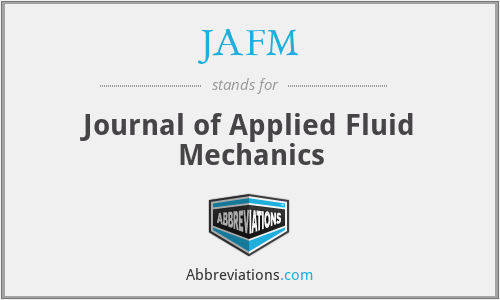 JAFM - Journal of Applied Fluid Mechanics