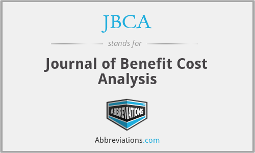 JBCA - Journal of Benefit Cost Analysis