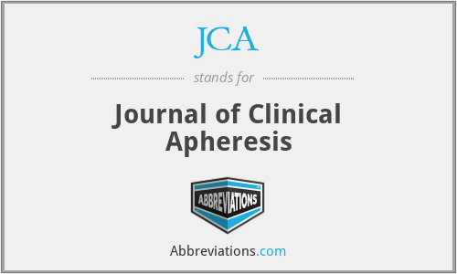 JCA - Journal of Clinical Apheresis