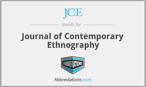 JCE - Journal of Contemporary Ethnography