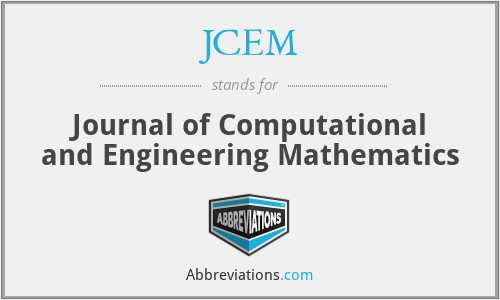 JCEM - Journal of Computational and Engineering Mathematics