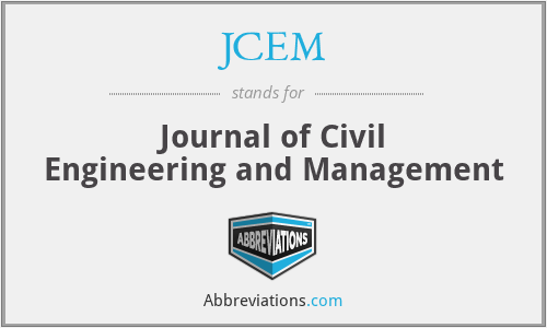 JCEM - Journal of Civil Engineering and Management