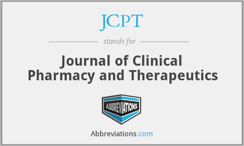 JCPT - Journal of Clinical Pharmacy and Therapeutics
