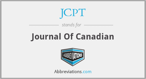 JCPT - Journal Of Canadian