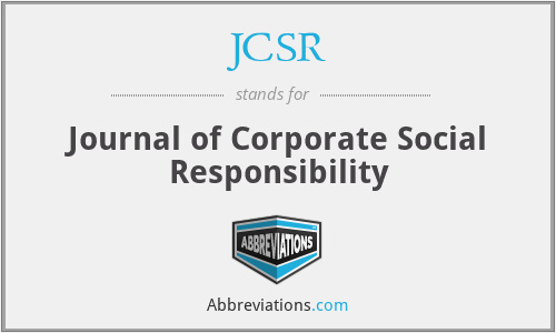 JCSR - Journal of Corporate Social Responsibility