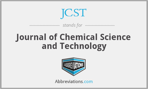 JCST - Journal of Chemical Science and Technology