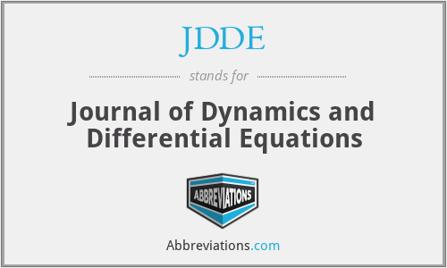 JDDE - Journal of Dynamics and Differential Equations
