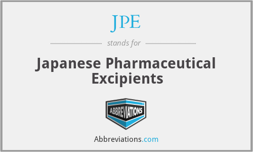 JPE - Japanese Pharmaceutical Excipients