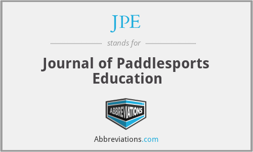JPE - Journal of Paddlesports Education
