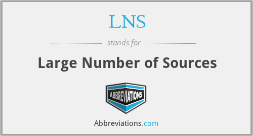 LNS - Large Number of Sources