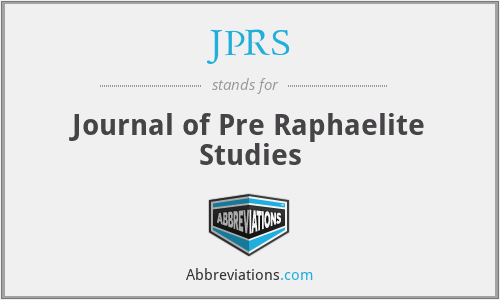 JPRS - Journal of Pre Raphaelite Studies