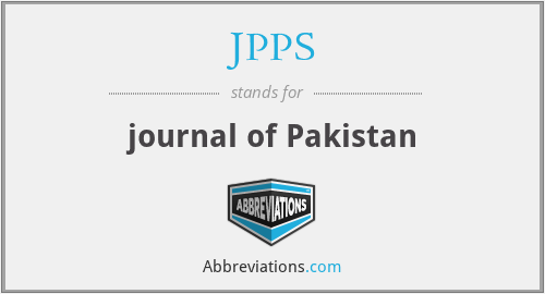 JPPS - journal of Pakistan