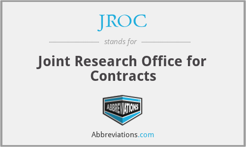 JROC - Joint Research Office for Contracts