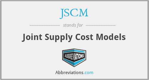 JSCM - Joint Supply Cost Models