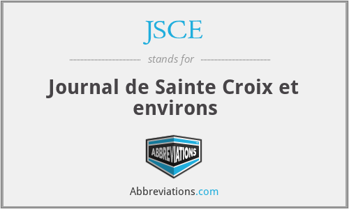 JSCE - Journal de Sainte Croix et environs