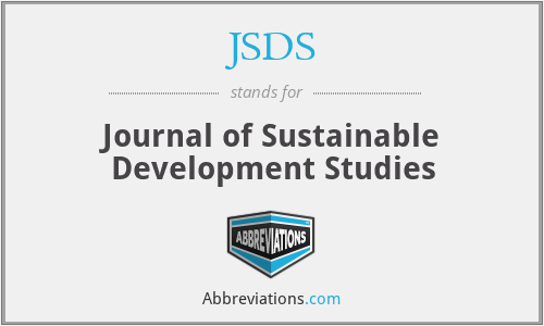 JSDS - Journal of Sustainable Development Studies