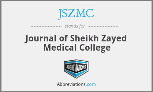 JSZMC - Journal of Sheikh Zayed Medical College