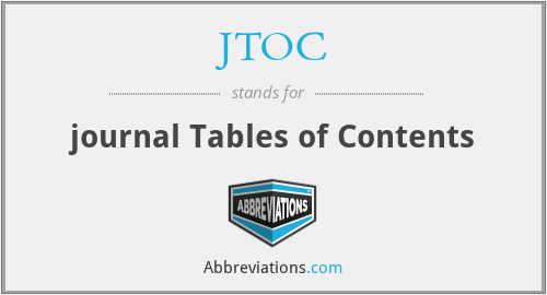 JTOC - journal Tables of Contents