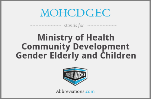 MOHCDGEC - Ministry of Health Community Development Gender Elderly and Children