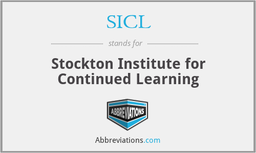 SICL - Stockton Institute for Continued Learning