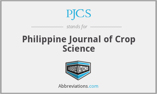 PJCS - Philippine Journal of Crop Science
