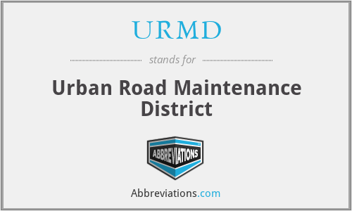 URMD - Urban Road Maintenance District