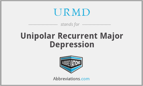 URMD - Unipolar Recurrent Major Depression