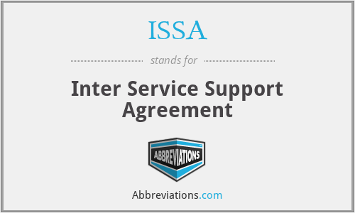 ISSA - Inter Service Support Agreement