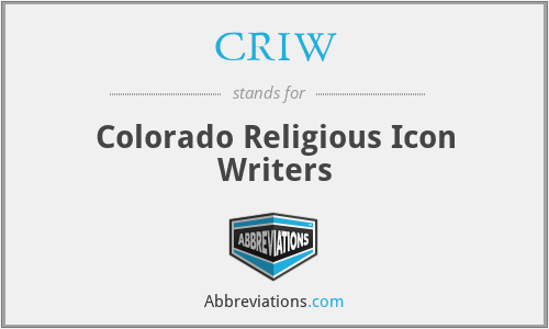 CRIW - Colorado Religious Icon Writers