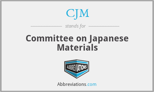 CJM - Committee on Japanese Materials