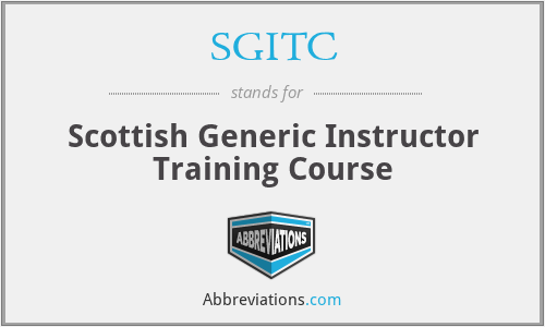 SGITC - Scottish Generic Instructor Training Course