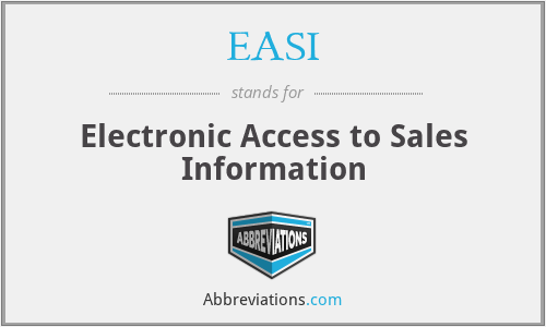 EASI - Electronic Access to Sales Information