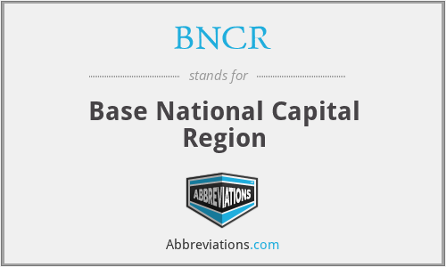 BNCR - Base National Capital Region