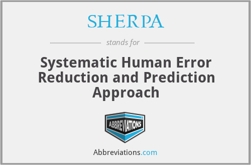 SHERPA - Systematic Human Error Reduction and Prediction Approach