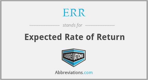 ERR - Expected Rate of Return