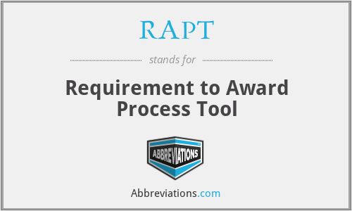 RAPT - Requirement to Award Process Tool