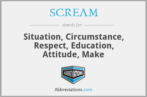 SCREAM - Situation, Circumstance, Respect, Education, Attitude, Make