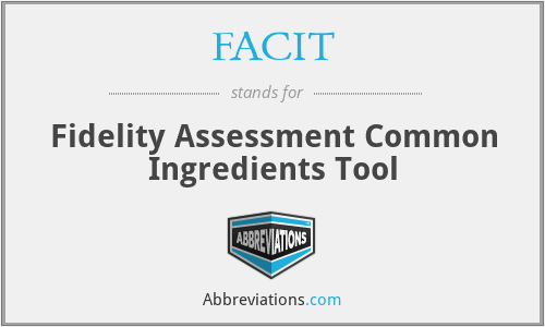 FACIT - Fidelity Assessment Common Ingredients Tool